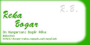 reka bogar business card